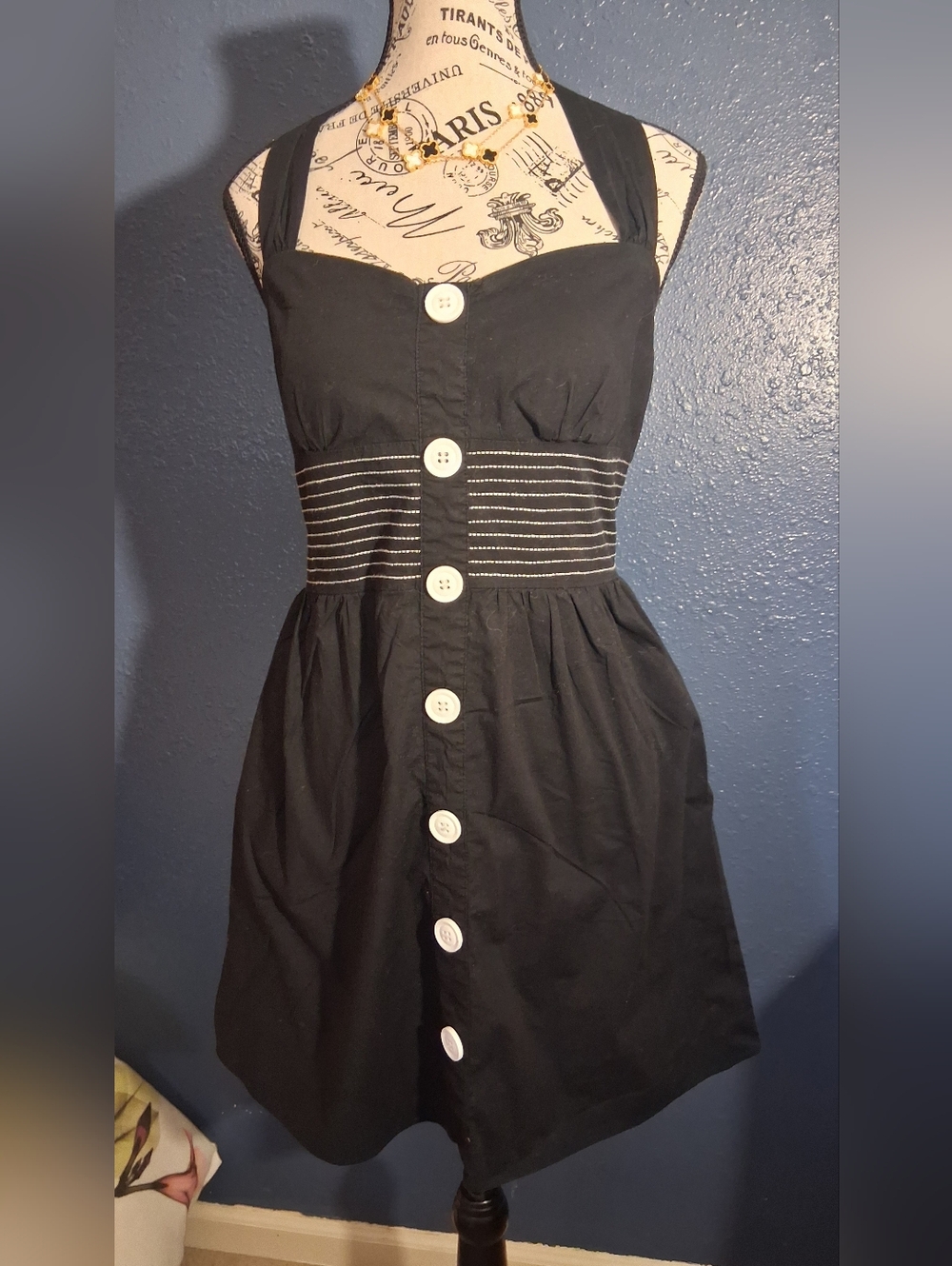 Ruby Rd Black Halter Button-Front Dress Sz 13